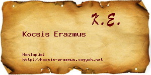 Kocsis Erazmus névjegykártya