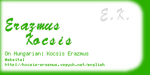 erazmus kocsis business card